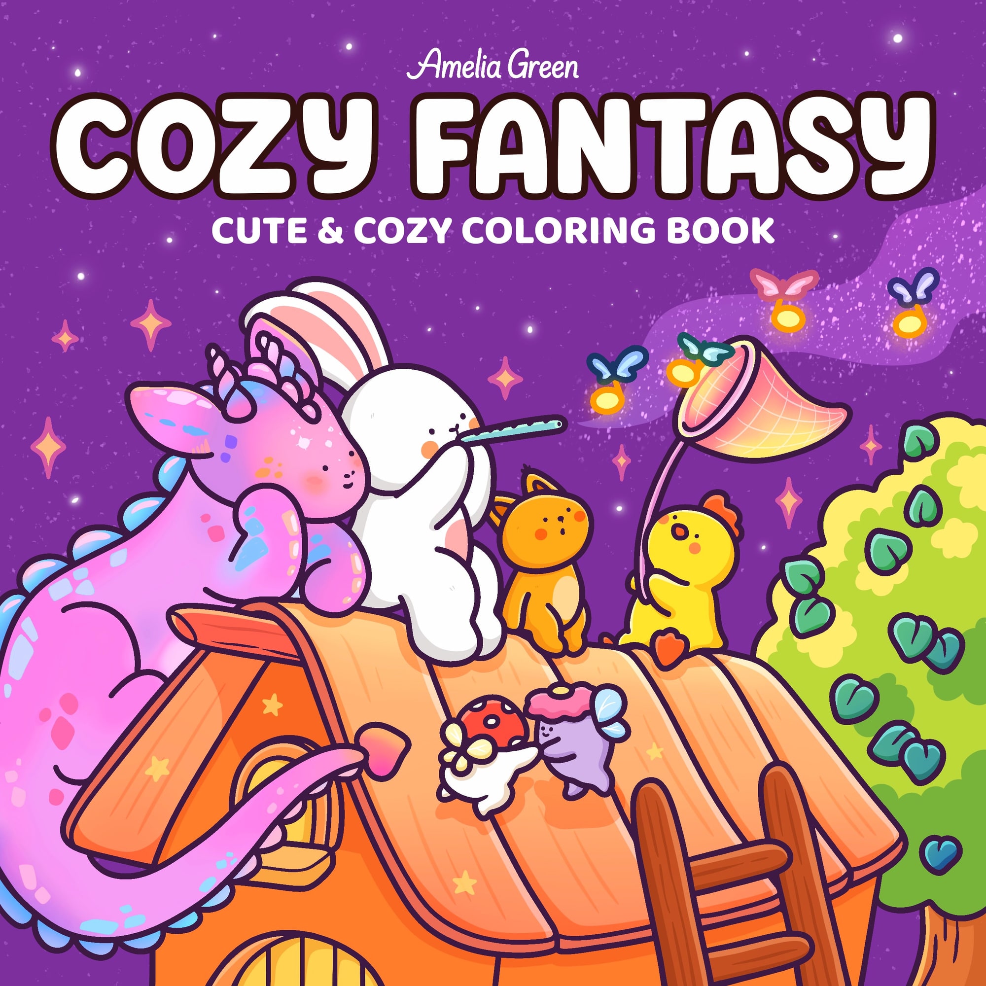 Cozy Fantasy: Cute & Cozy Coloring Book for Adults and Teens (Cozy Friends Coloring)